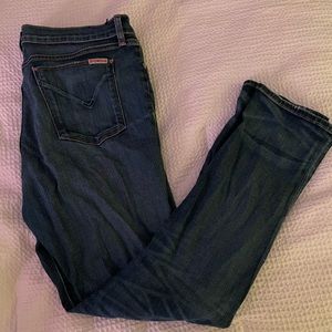 Hudson full length slim straight jeans: medium-dark denim size 30